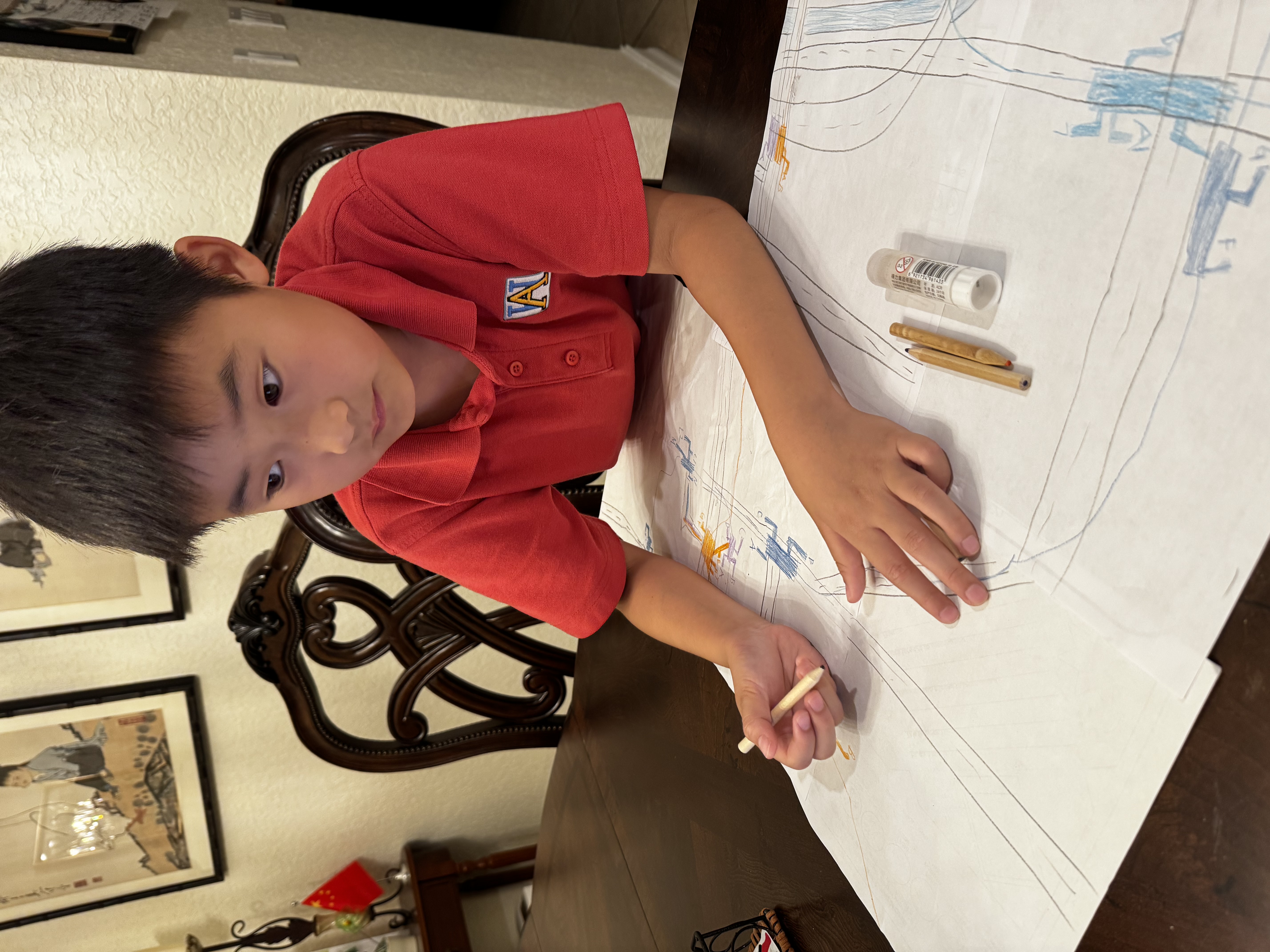 Brayden studying subway maps